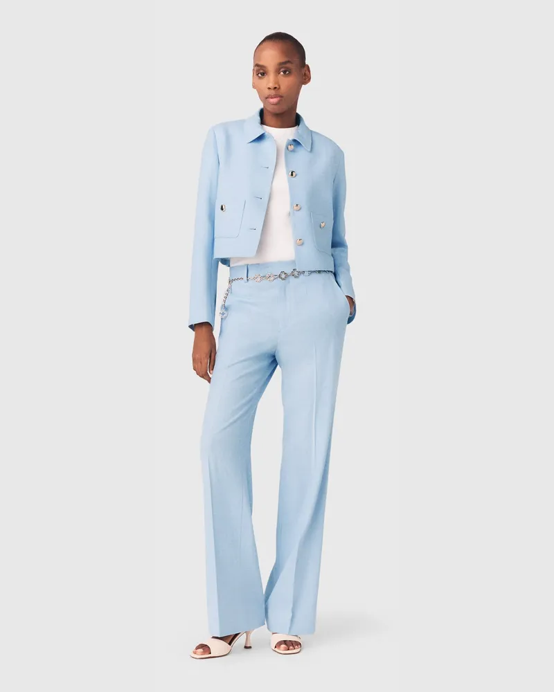 Maje Einreihige Kurzjacke - Blau Himmelblau