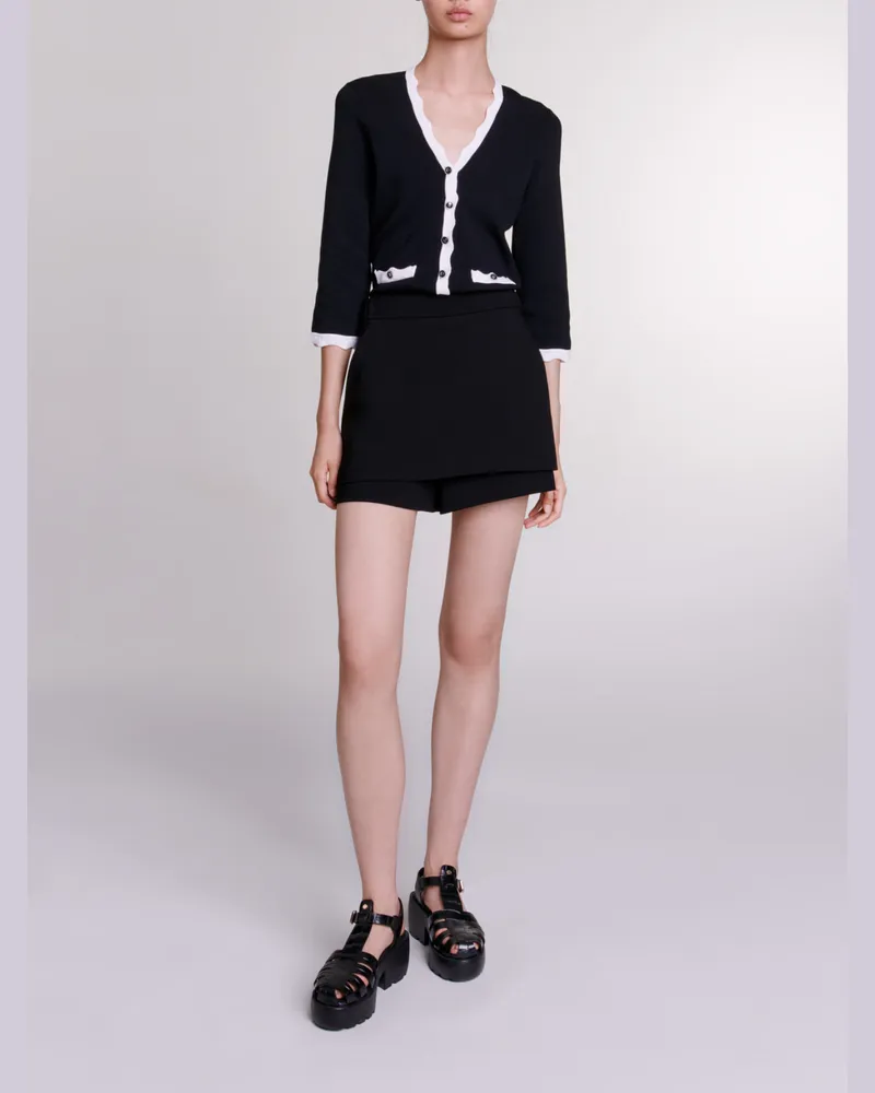 Maje Zweifarbige Cardigan - Schwarz Schwarz