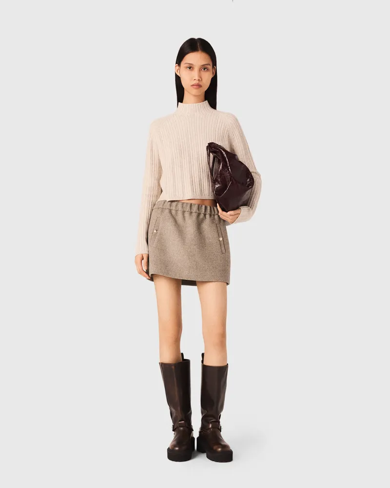 Maje Kurzer Zopfstrickpullover - Beige Beige