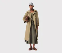 Trenchcoat Mit Nieten Und Kragen - Khaki