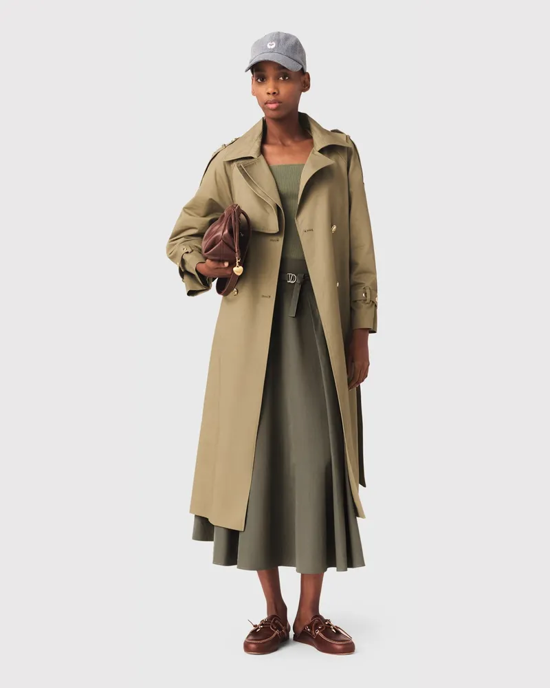 Maje Trenchcoat Mit Nieten Und Kragen - Khaki Khaki