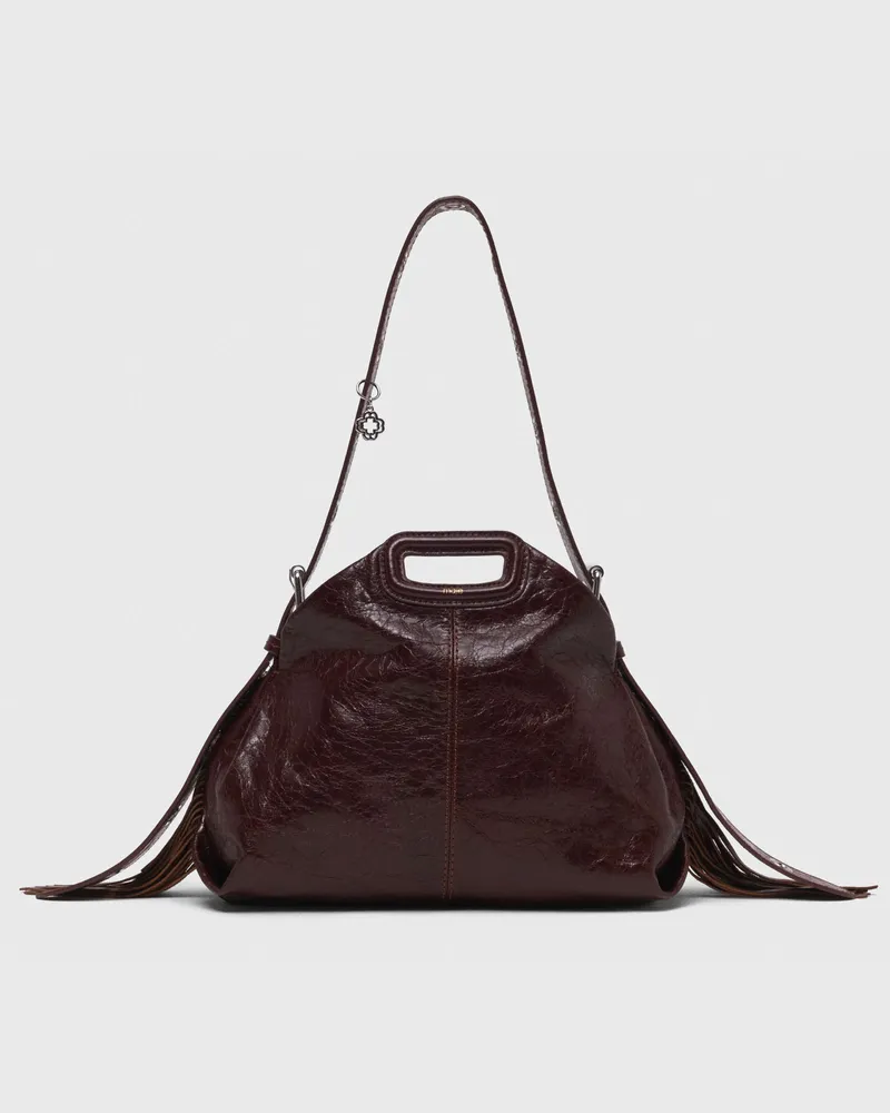 Maje Tasche Miss M Aus Craqulé-leder - Dunkelbraun Dunkelbraun