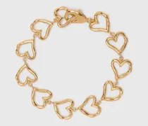 Goldener Herzarmband Aus Messing - Hellgold