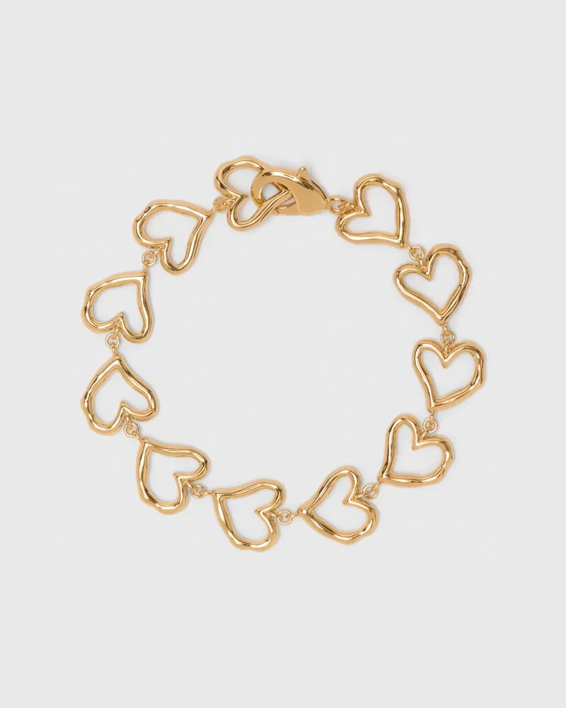 Maje Goldener Herzarmband Aus Messing - Hellgold Hellgold