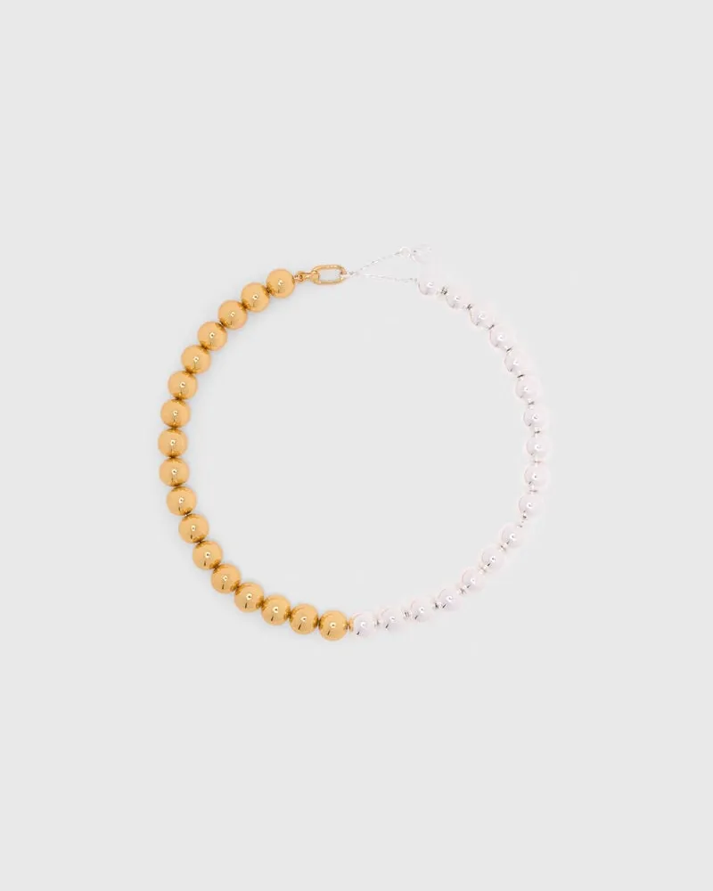 Maje Zweifarbige Perlenkette - Dore / Argente Dore