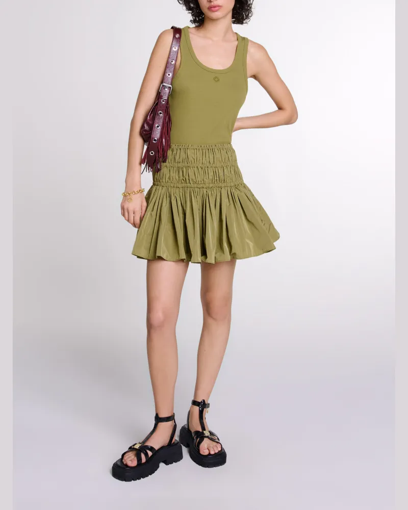 Maje Minirock Aus Taft - Khaki Khaki