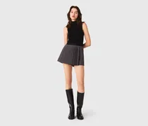 Ärmelloses Stricktop - Schwarz