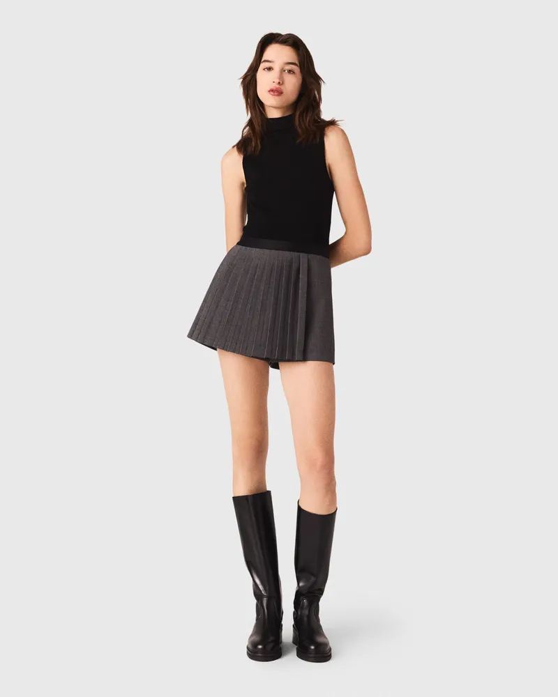 Maje Ärmelloses Stricktop - Schwarz Schwarz