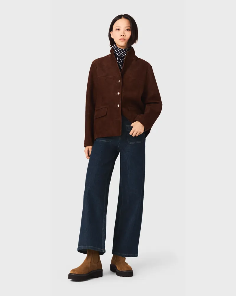 Maje Wide Jeans With Patch Pockets - Marineblau Marine