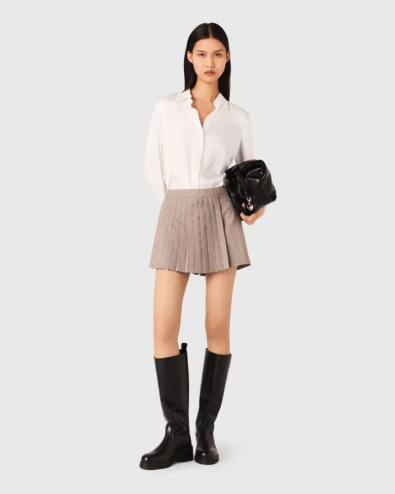 Maje Weiße Hemdbluse Aus Seide Weiß