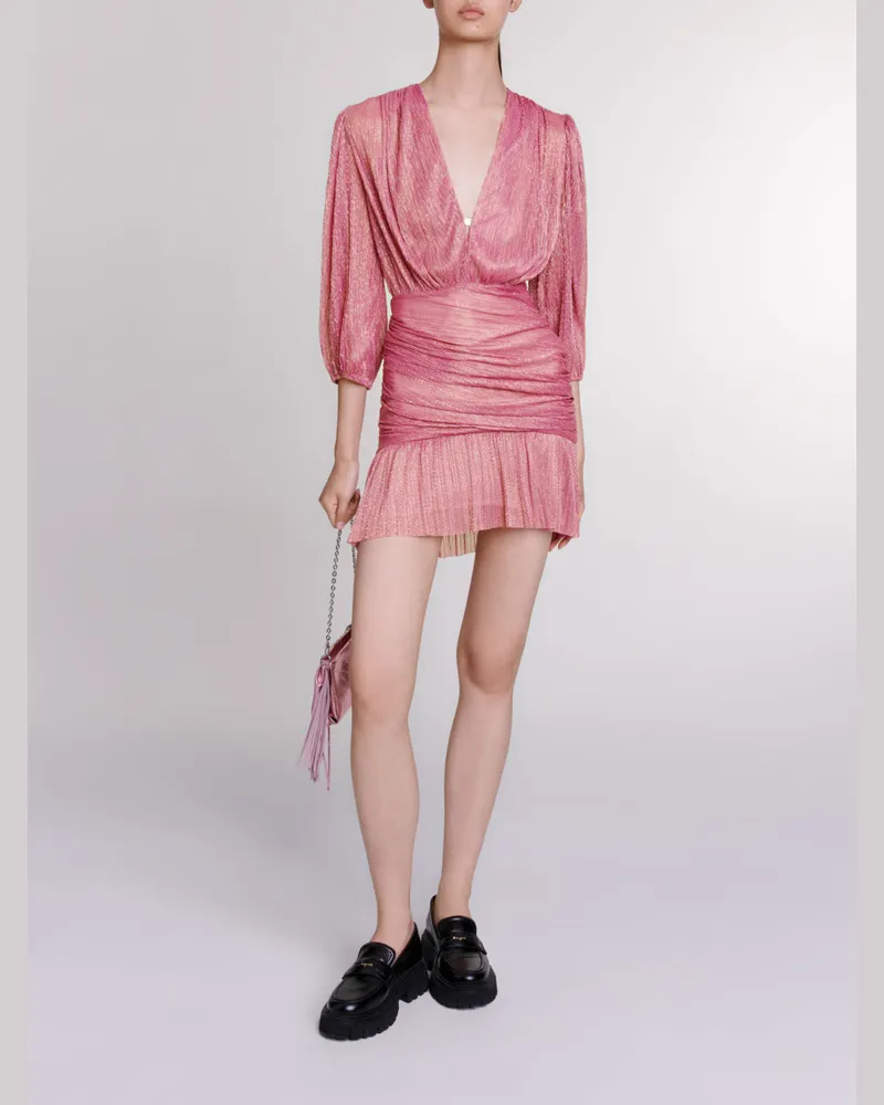 Maje Kurzes Lamé-kleid - Rosa Fuchsia Rosa