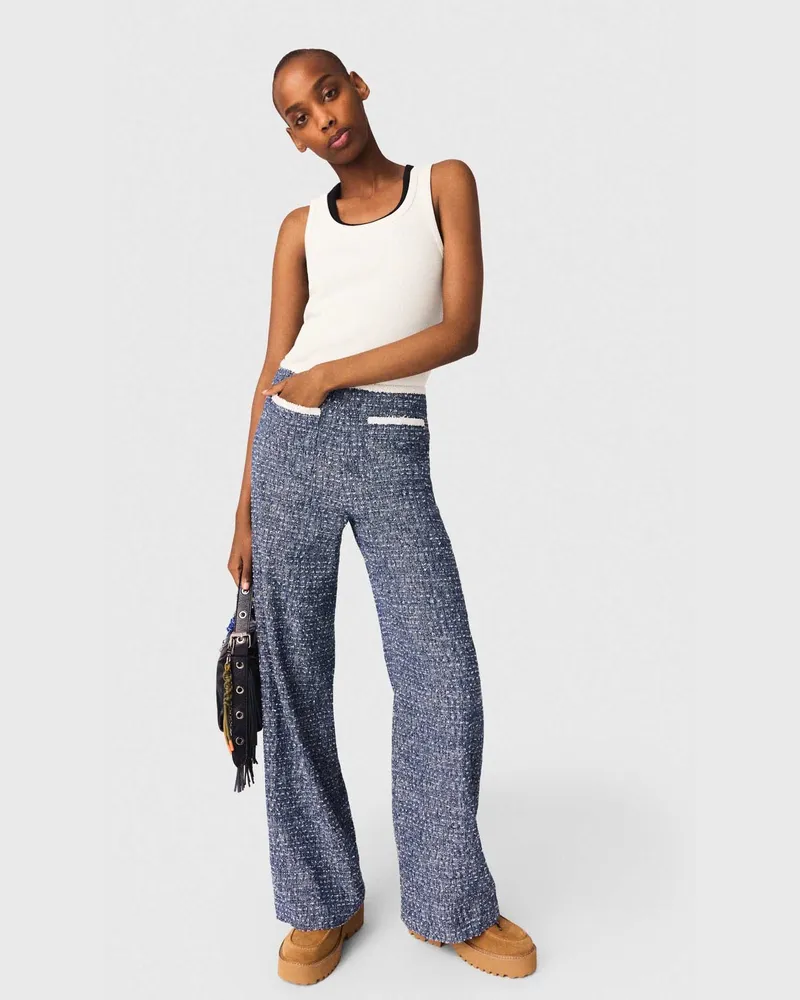 Maje Tweed-hose - Marineblau Marine