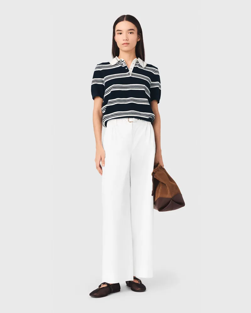 Maje Weite Hose Aus Baumwolle - Weiß Weiß