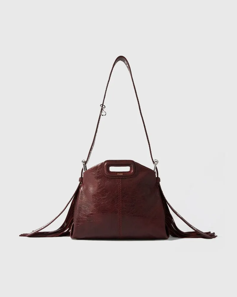 Maje Miss M Mini Tasche Craqueléleder - Rot Bordeaux Bordeaux