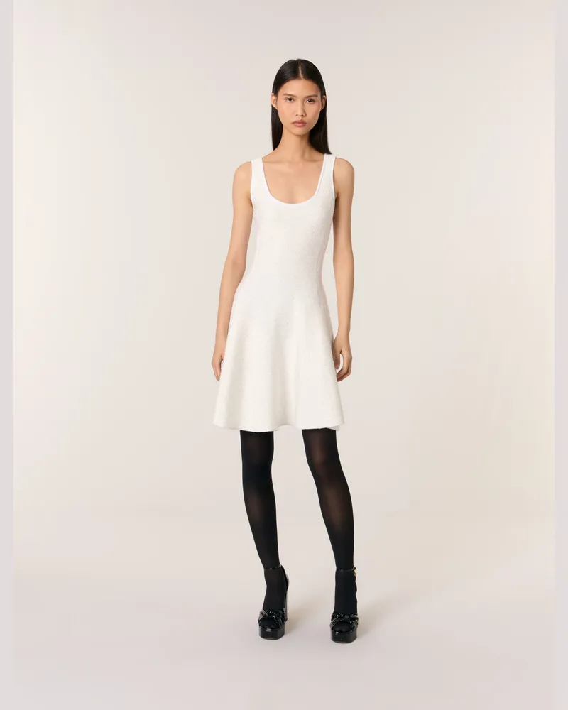 Maje Kurzes Strickkleid Mit Pailletten - Weiß Weiß