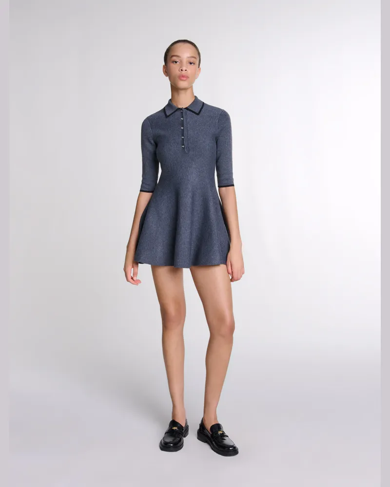Maje Kurzes Strickkleid - Anthrazit Anthrazit