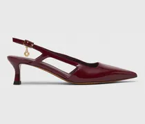 Slingback-pumps Aus Lackleder - Rot Bordeaux