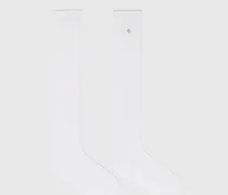 Hohe Pointelle-strümpfe - Weiß