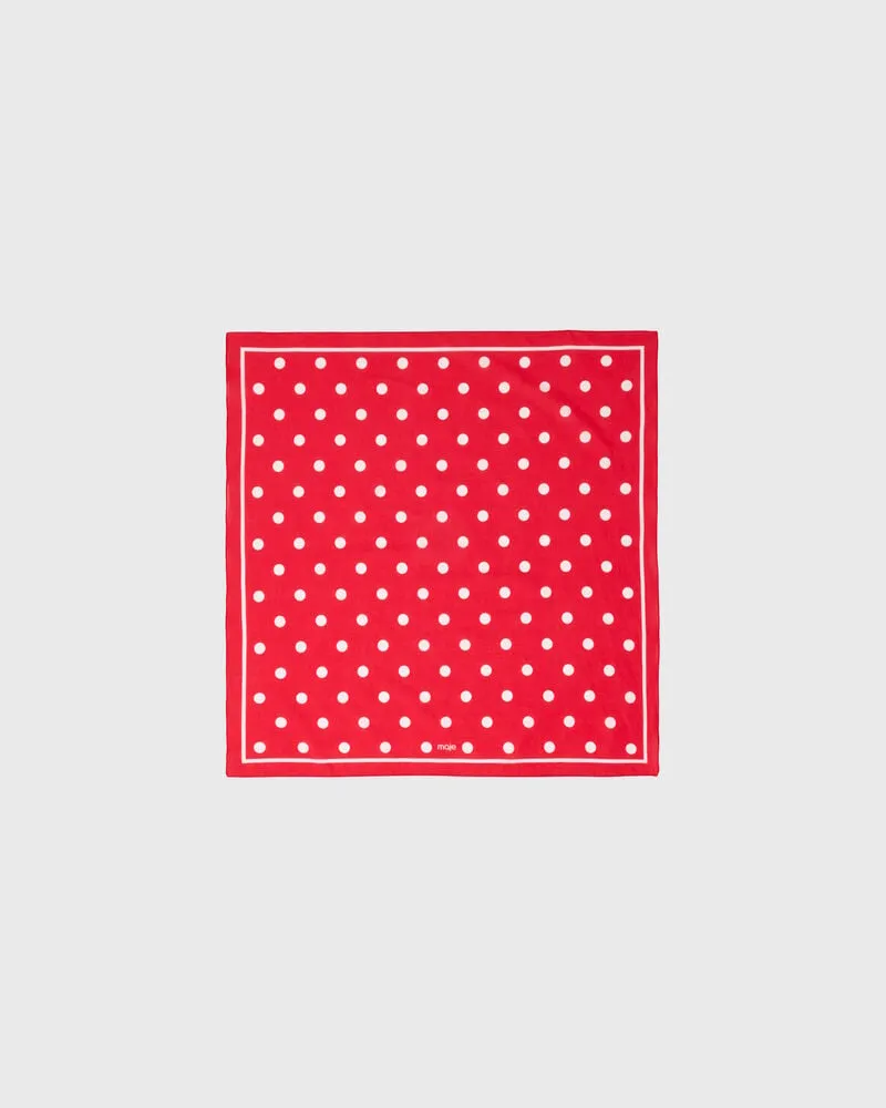 Maje Gepunktetes Bandana Aus Baumwolle - Rouge Pois Print Rouge