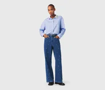 Weite Jeans Mit Strasssteinen - Blau