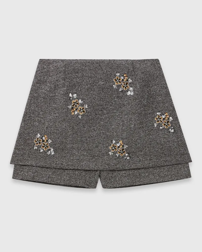 Maje Shorts Mit Floraler Stickerei - Grau Grau