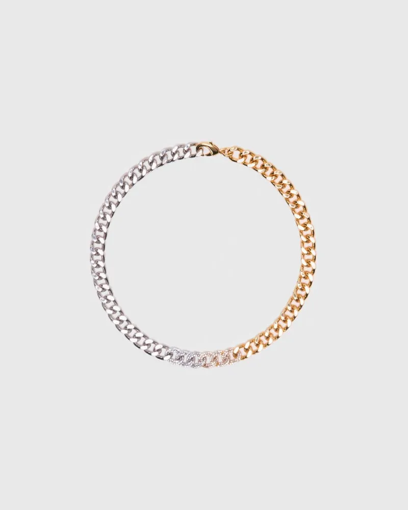Maje Zweifarbige Strass-gliederkette - Dore / Argente Dore