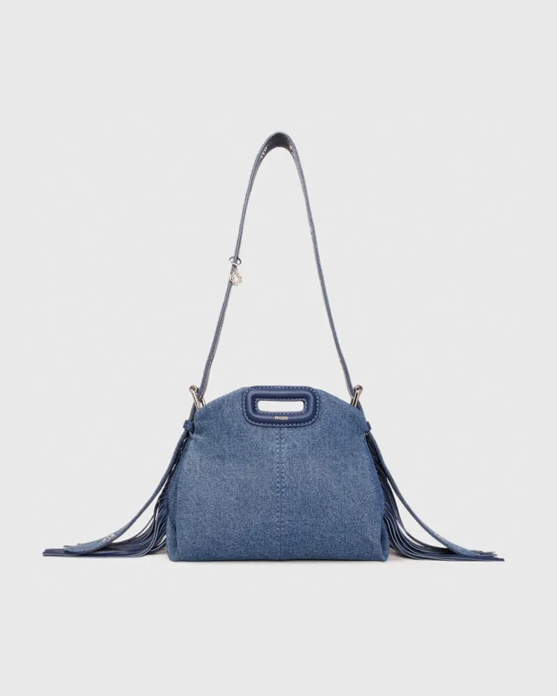 Maje Tasche Miss M Mini Aus Denim - Jeansblau Jeansblau