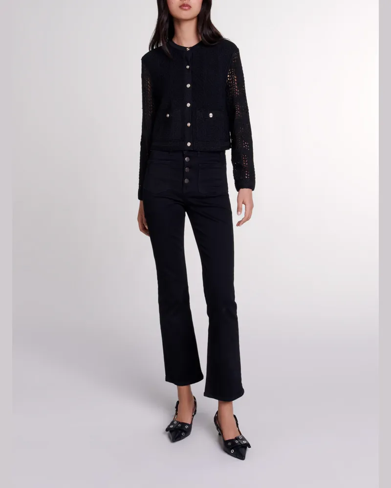 Maje Gehäkelter Cardigan - Schwarz Schwarz
