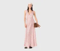 Bedrucktes Seidenkleid - Rouge Petites Fleurs Print