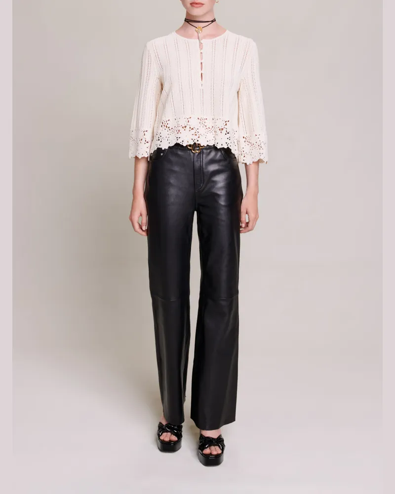 Maje Strick-top - Ecru Ecru