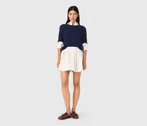 Perlenbestickter Ballonrock - Weiß