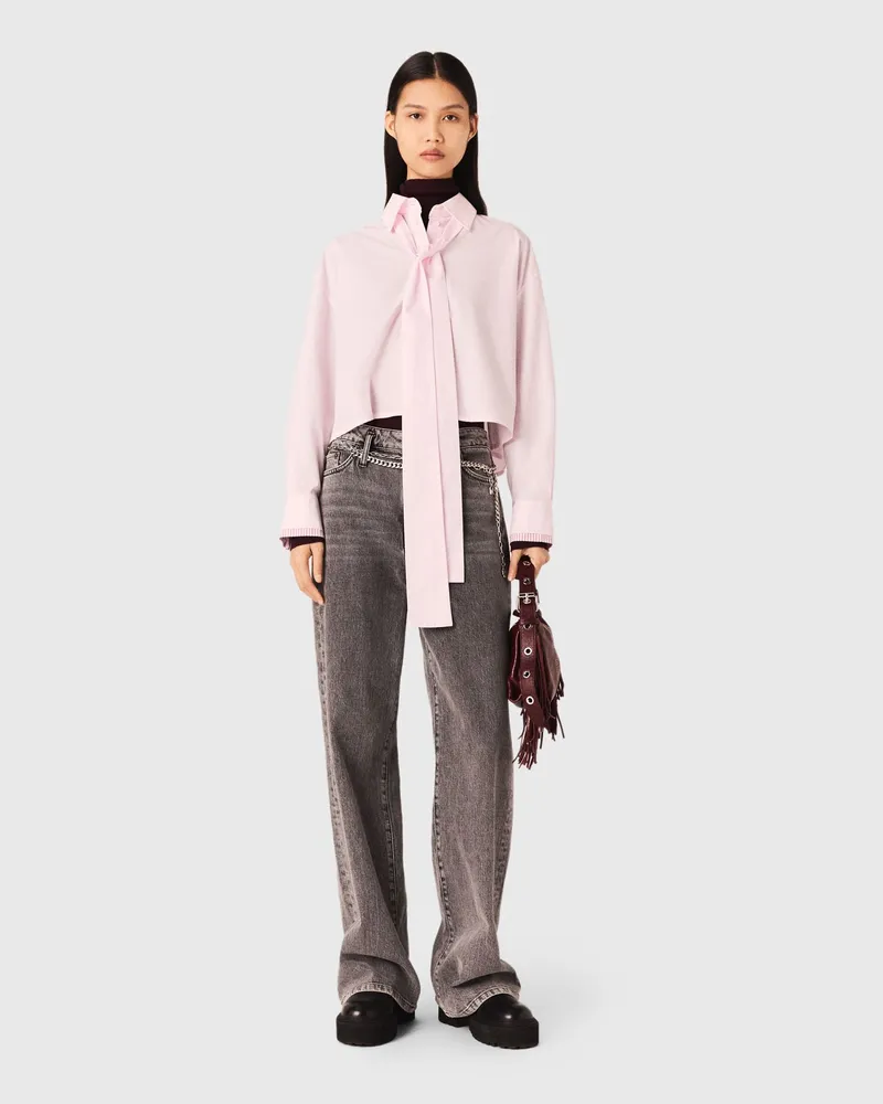 Maje Weite Jeans Mit Kettengürtel - Grau Grau