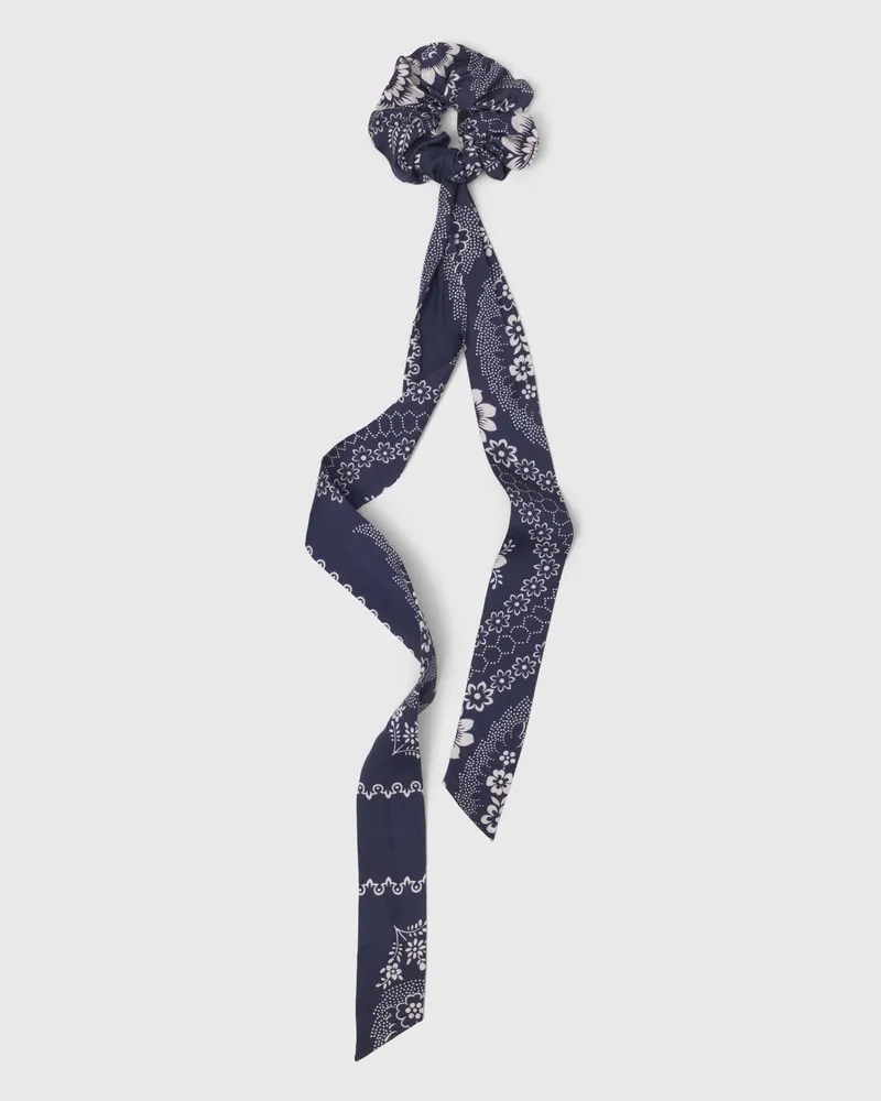 Maje Bedrucktes Haargummi Mit Twill - Bandana Marine Print Bandana