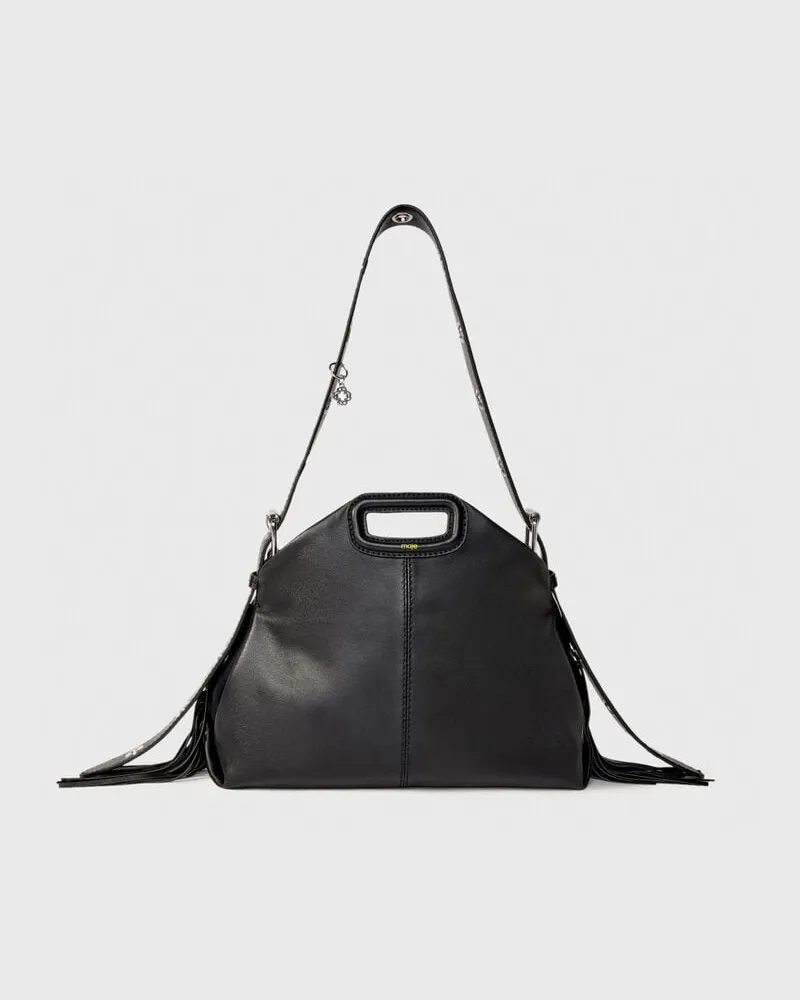 Maje Tasche Miss M Aus Glattleder - Schwarz Schwarz