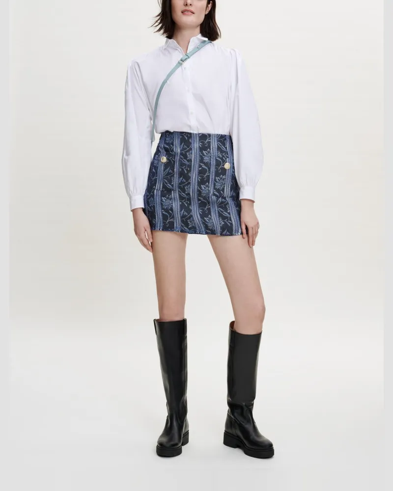 Maje Trompe L'Oeil Shorts Aus Jacquardstoff - Indigo Indigo