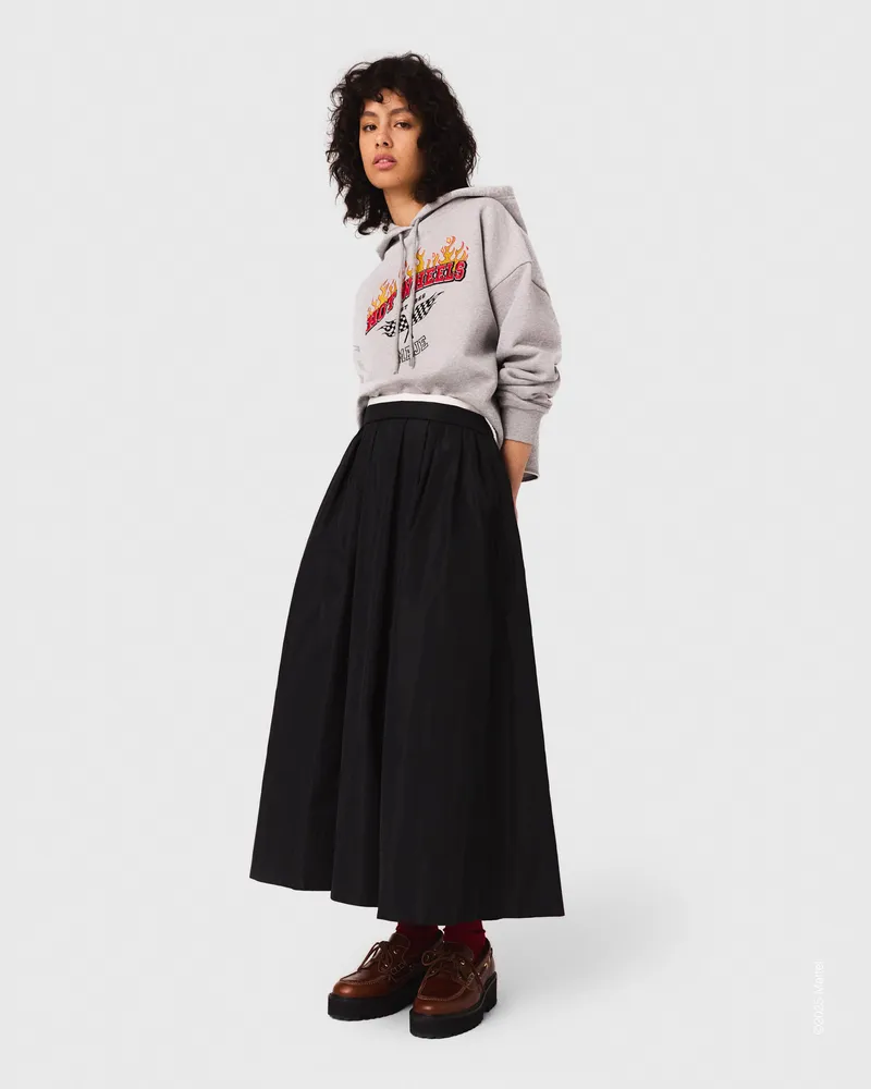 Maje Crop-sweatshirt Mit Gesticktem Logo - Grau Hellgrau