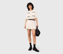 Trompe-l'ail-shorts Aus Tweed - Ecru