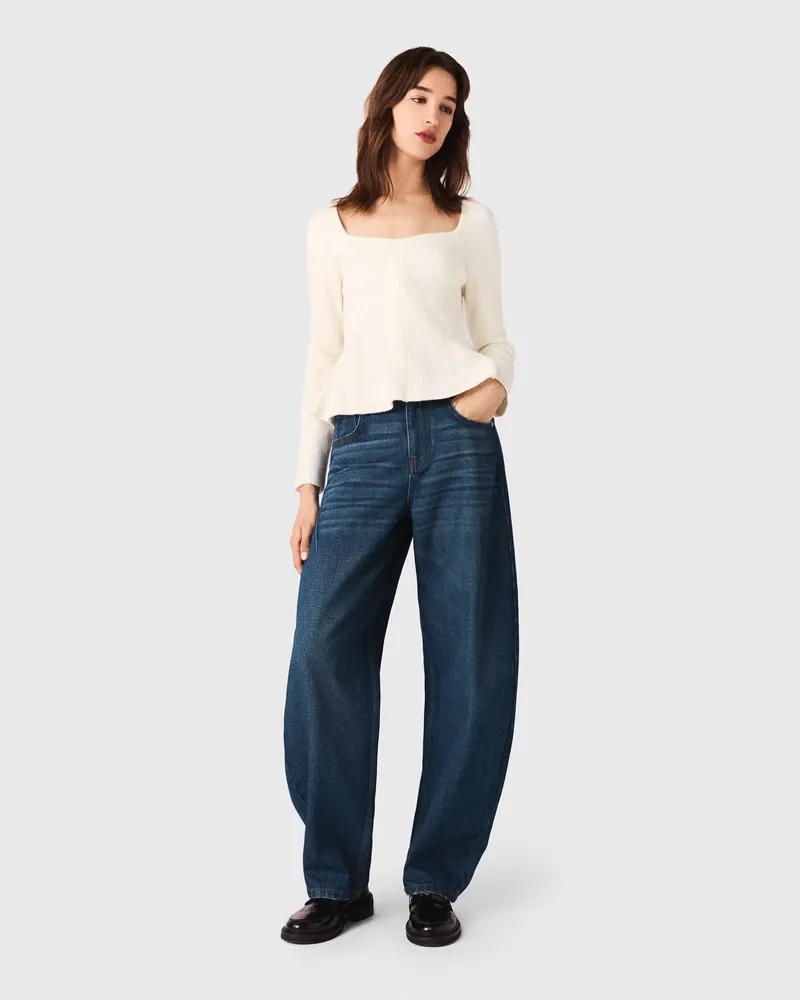 Maje Pullover Mit Schößchen - Ecru Ecru