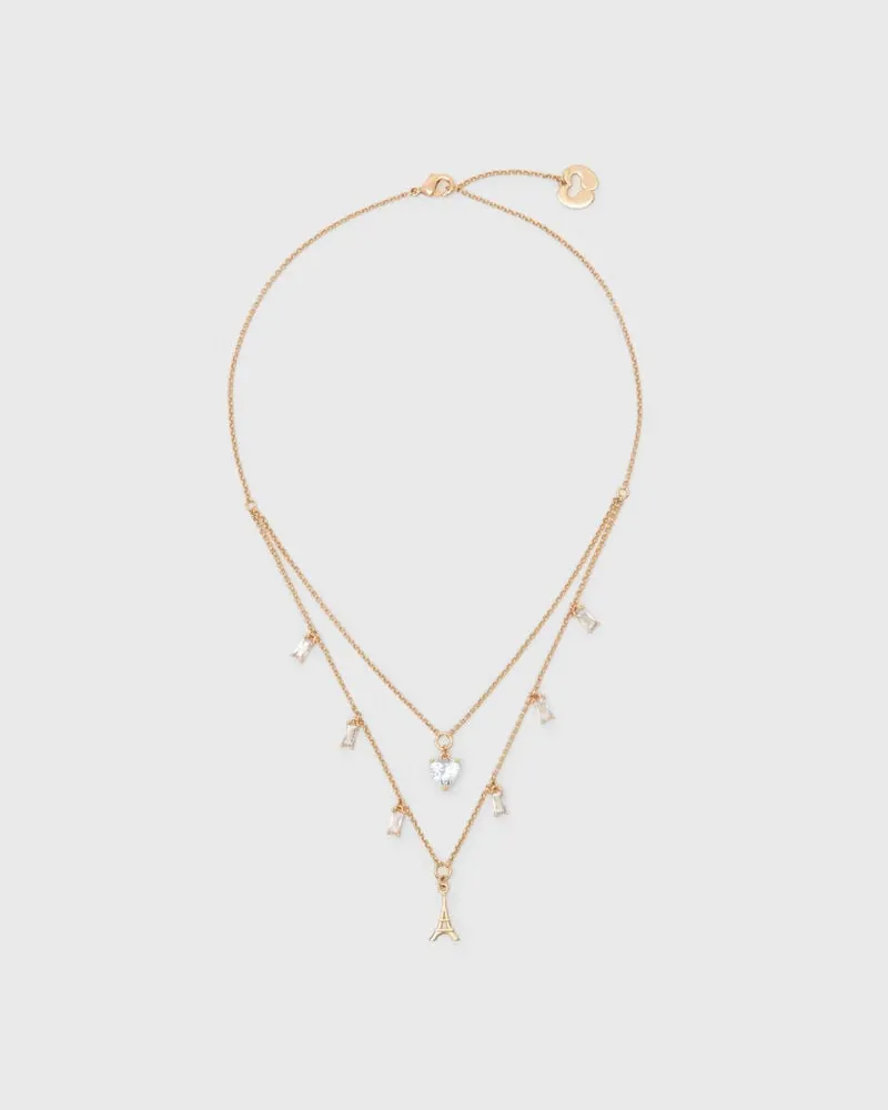 Maje Doppelkette Mit Strass-anhängern - Golden Golden