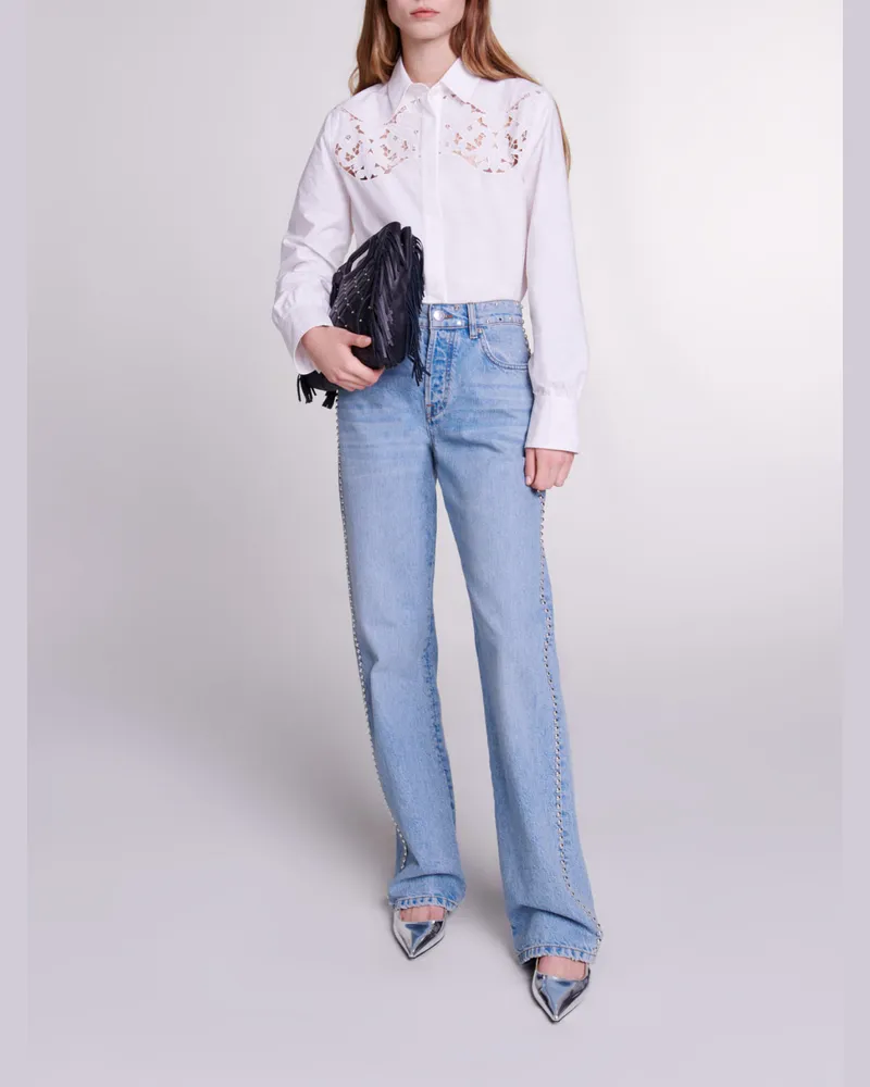 Maje Weite Jeans Mit Nieten - Blau Blau