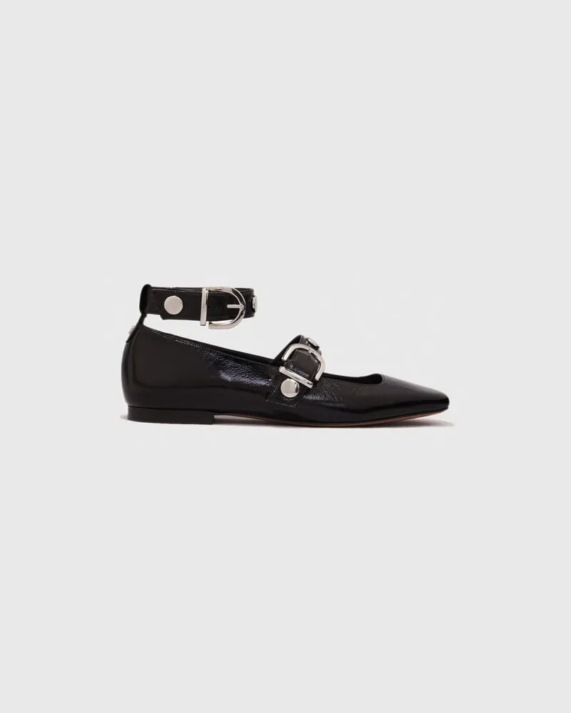 Maje Babies Aus Leder Mit Studs - Schwarz Schwarz