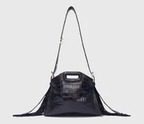 Miss M Mini Tasche Geprägtesleder - Schwarz