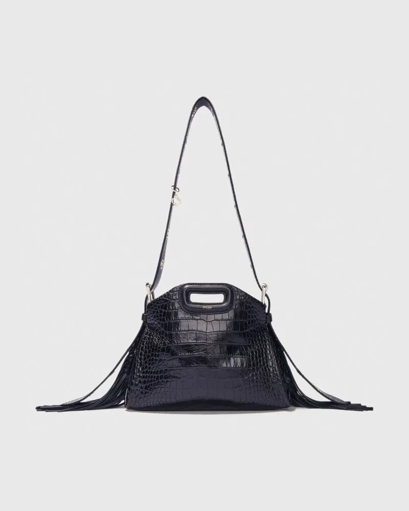 Maje Tasche Miss M Mini, Geprägtes Leder - Schwarz Schwarz