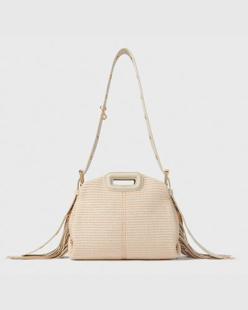 Maje Mini M-tasche Mit Basteffekt - Beige Beige