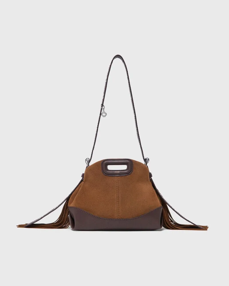 Maje Tasche Miss M Mini, Leder & Wildleder - Camel/marron Camel