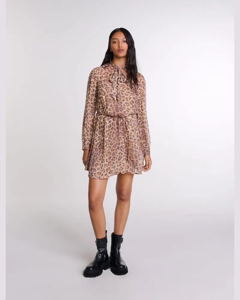 Maje Kurzes Kleid Mit Leopardenmuster - Imprime Leopard Imprime
