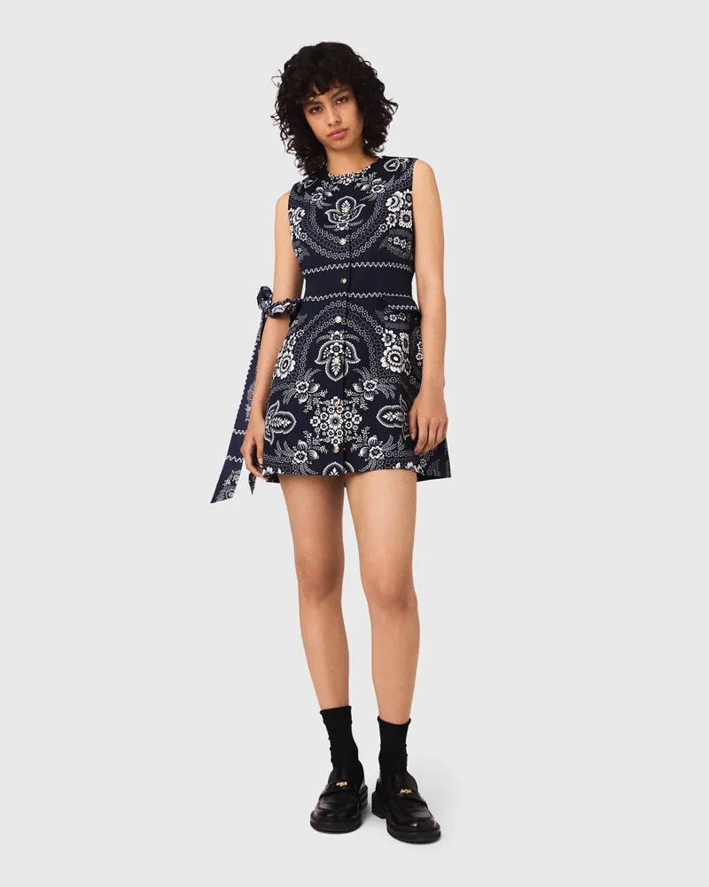 Maje Gerades Kleid Mit Print - Bandana Marine Print Bandana