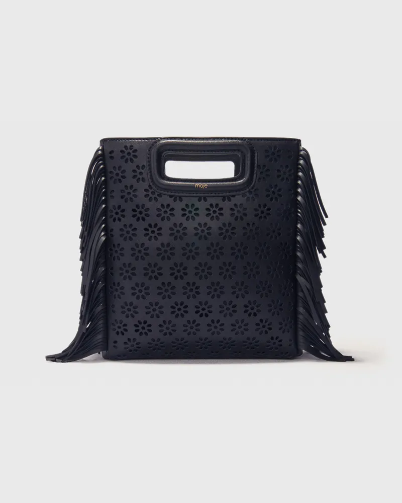 Maje Tasche M Aus Perforiertem Leder - Schwarz Schwarz