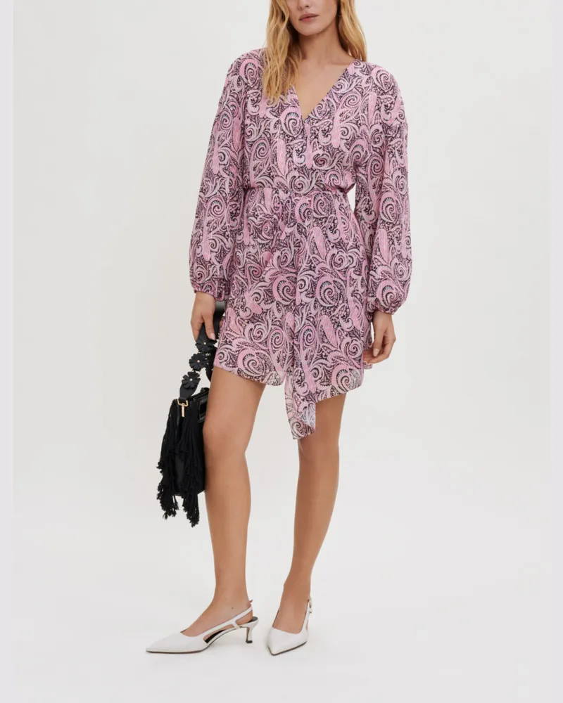 Maje Asymmetrisches Kleid Mit Paisley-print - Paisley Rosa Paisley