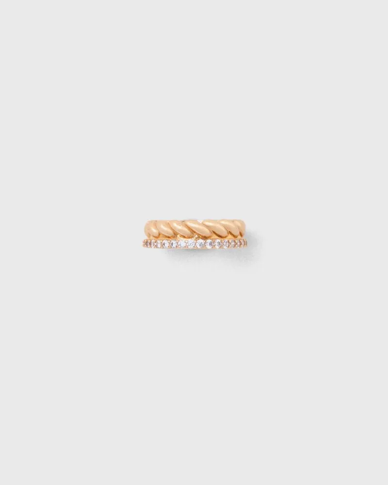 Maje Gedrehter Goldener Ring Mit Strass - Golden Golden
